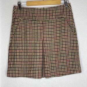 Banana Republic Factory Wool Plaid Mini Skirt With Pockets